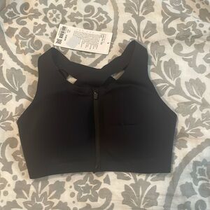 Lululemon Black Enlite Bra Zip Front 32E NWT